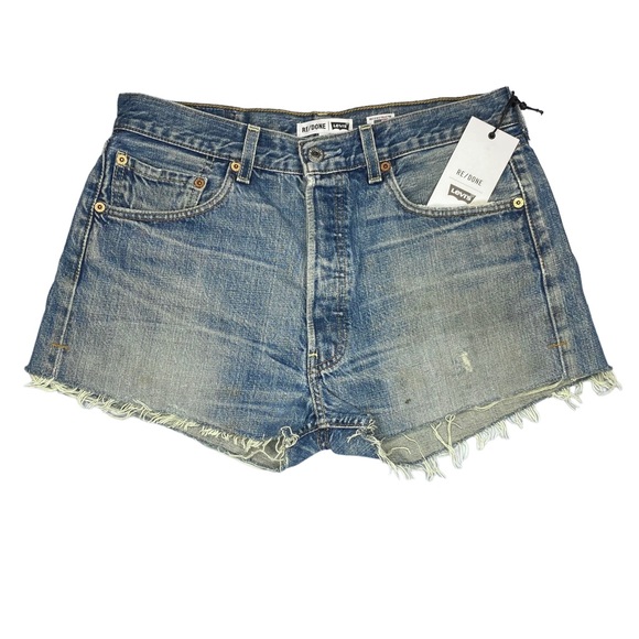 Levi's REDONE Denim Shorts Blue Size 27 - Picture 4 of 15
